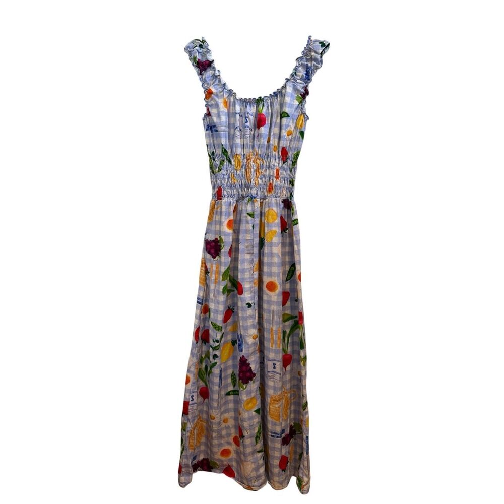 Lisa Says Gah Annie Alfresco Picnic Print Dress Size M - Picture 3 of 6